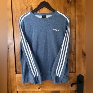 Adidas women’s Blue Crewneck Sweater with Stripes